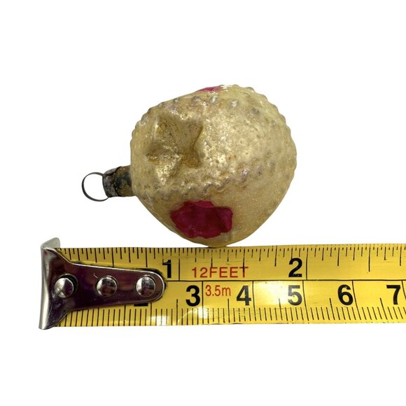 2 Vintage Miniature Feather Tree Star-Shaped Indent Glass Christmas Ornaments - Picture 7 of 7